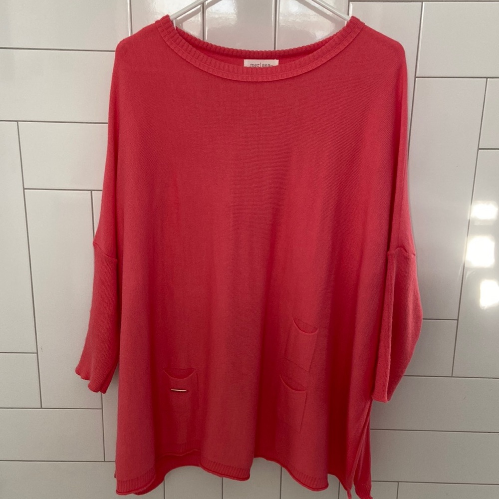 Womens Salmon colored Mersea shirt- brand new - worn once